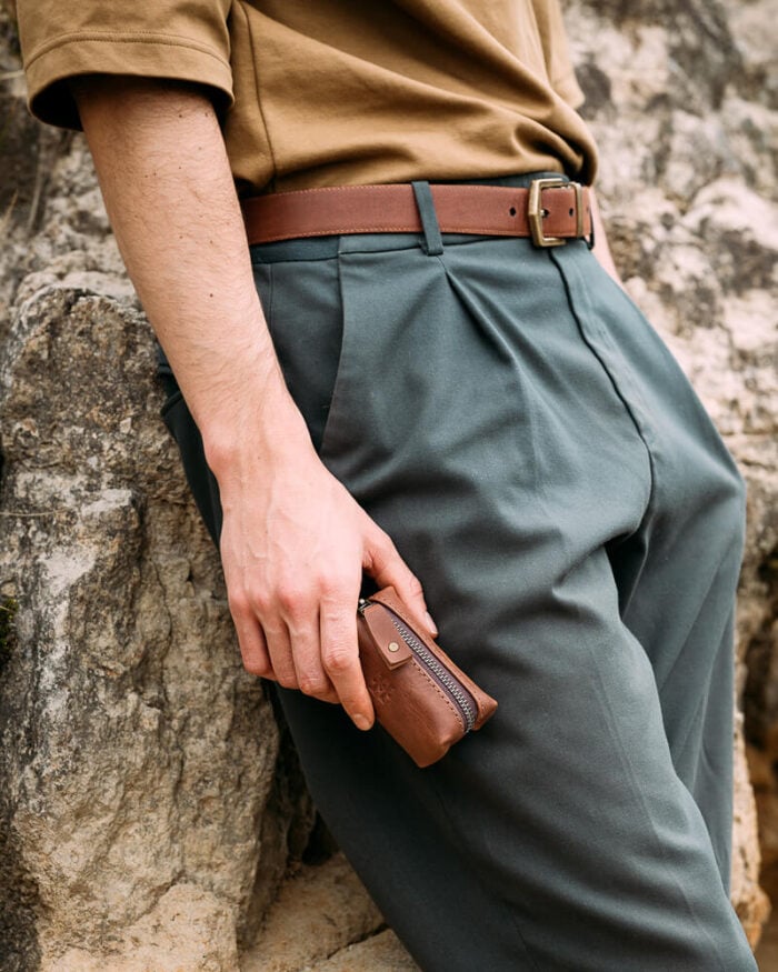 Monedero cuero café