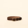Collar de cuero wiwa cafe, vista frontal