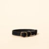 Collar de cuero wiwa negro, vista frontal
