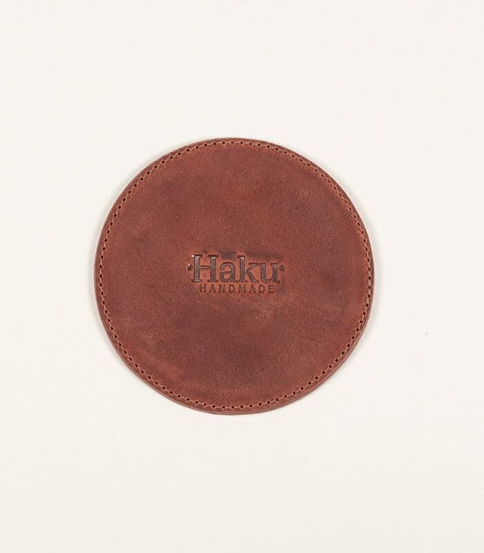 Portavasos en cuero Qiru