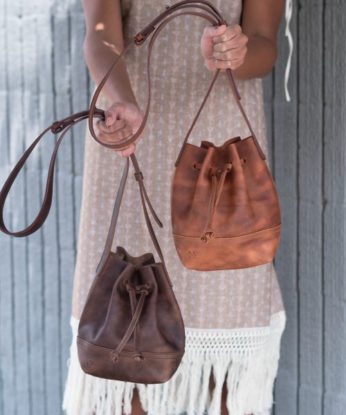 Cartera de cuero Mini Bucket