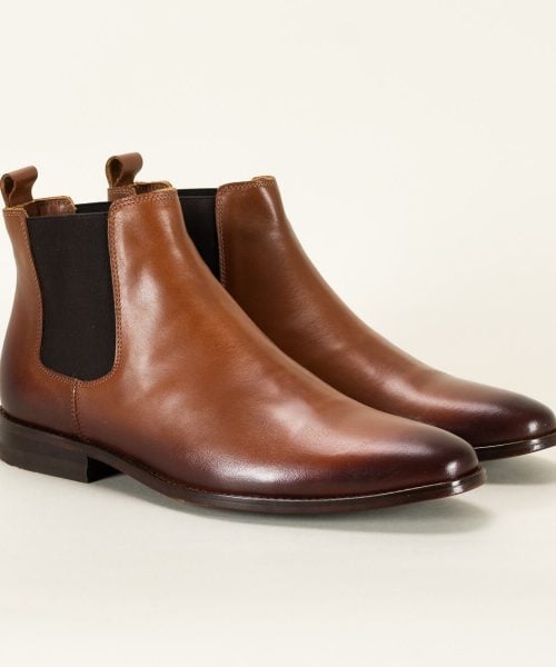 Botín en cuero Chelsea de Hombre