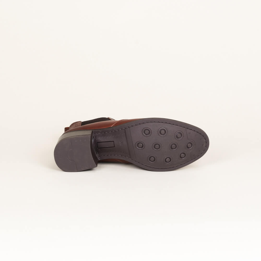 Botín en cuero de mujer Canela - Image 4