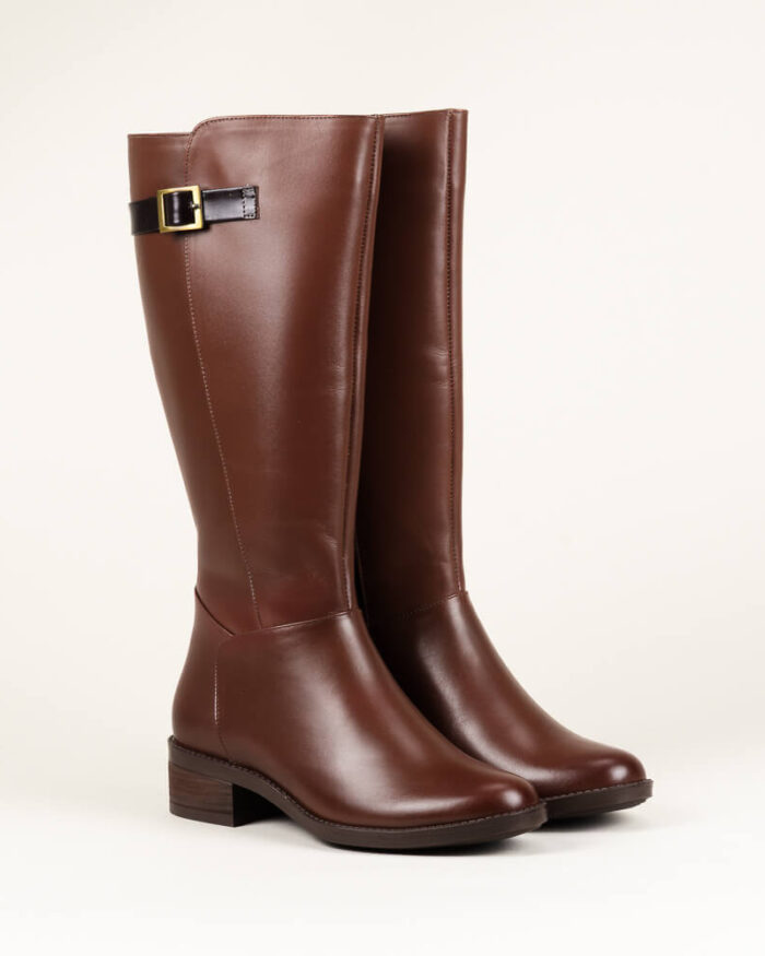 Bota alta en cuero de mujer Verona