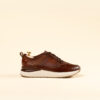 Zapato deportivo en cuero Mauro miel, vista lateral